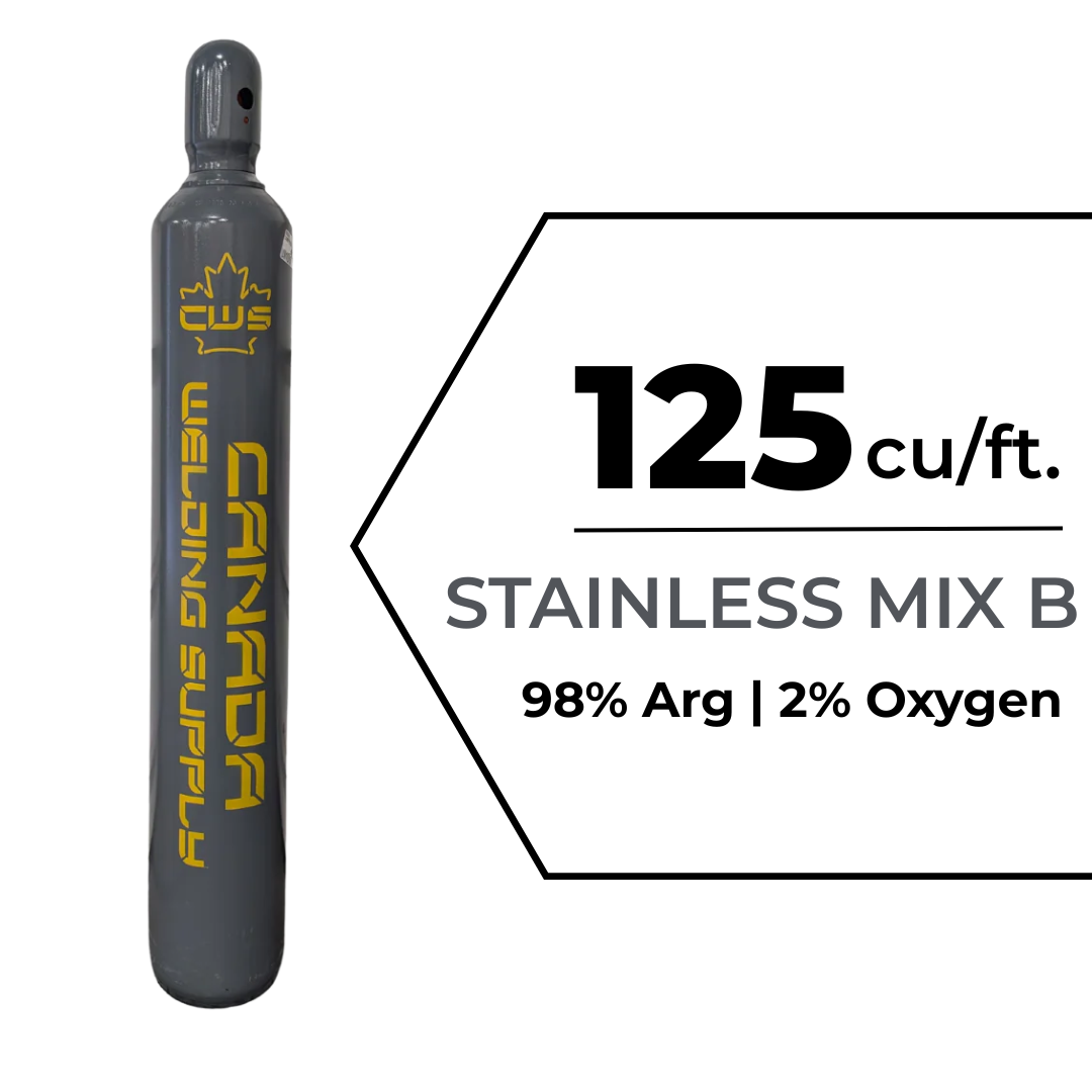 125 cu/ft Stainless Steel MIG Welding Gas Cylinder - FULL