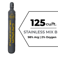 125 cu/ft Stainless Steel MIG Welding Gas Cylinder - FULL