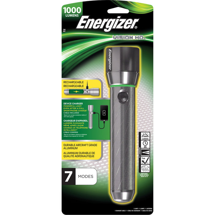 Energizer Rechargeable Vision HD Focus Flashlight, LED, 1000 Lumens