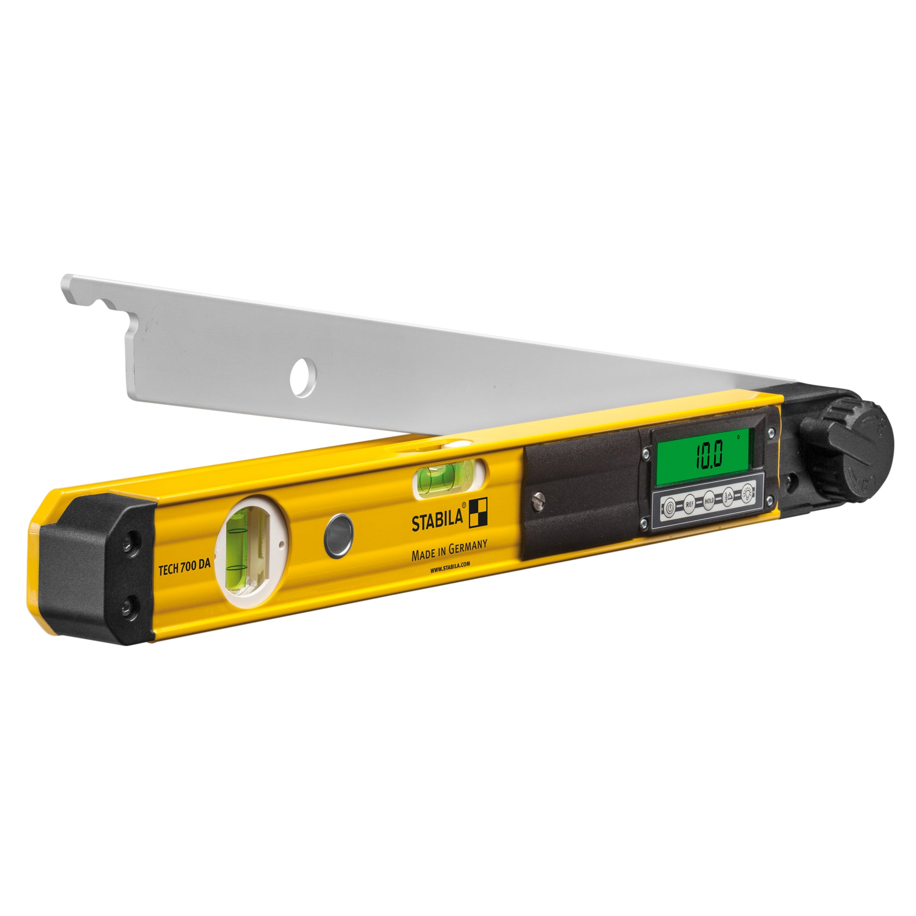 Spirit level with angle outlet finder