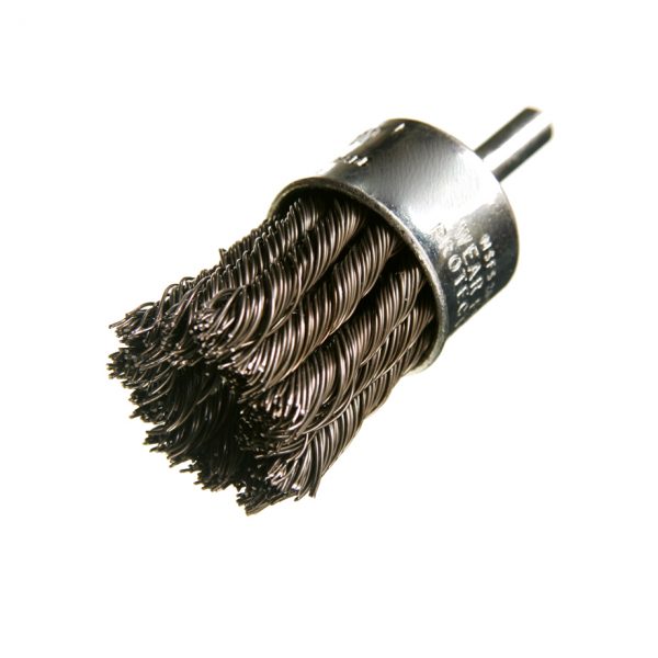 End Brush 1/4" Shank - Carbon Steel Knotted Wire