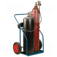 kleton, hd dual gas cylinder cart, with bottles