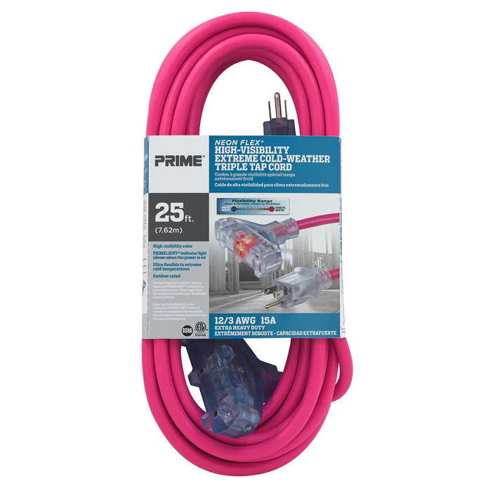 12/3 NS613825 Triple Tap Pink Extension Cord
