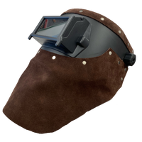 Outlaw Leather Black Flip Front / Brown Suede Welding Hood