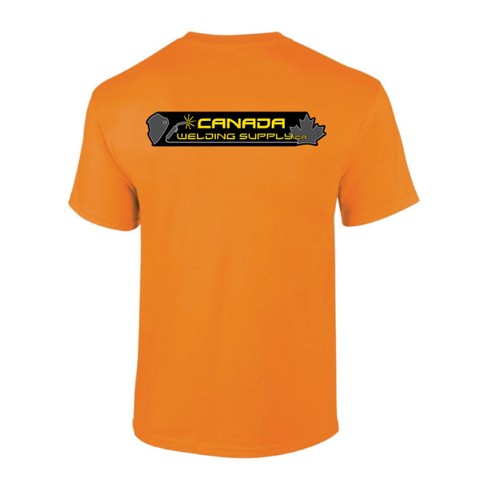 canada welding supply hi-viz orange shirt back