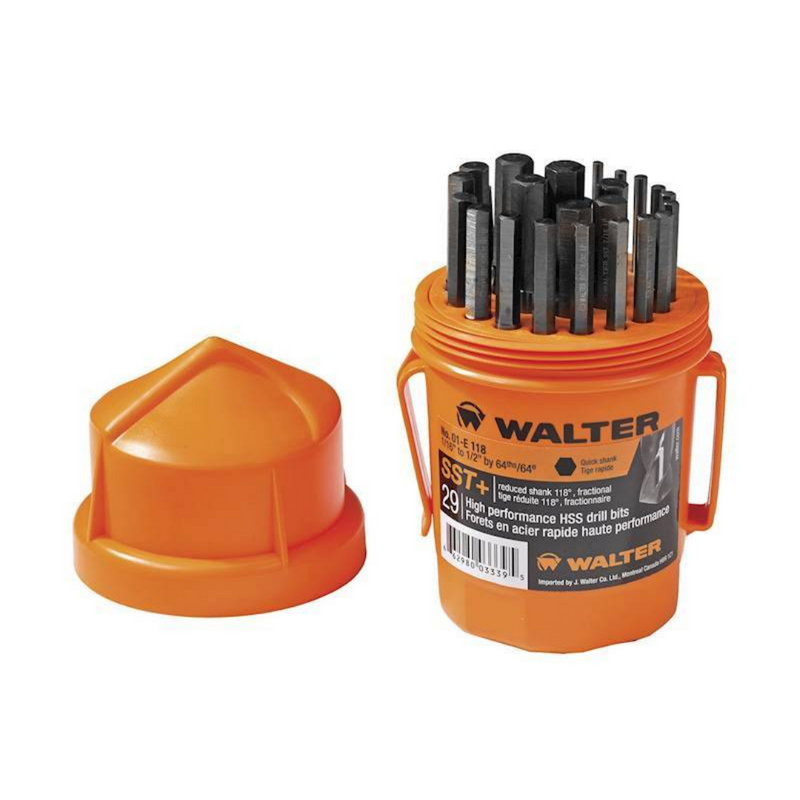 Walter 29 Pc. Q Shank SST 118 Drill Bit Set 1 16