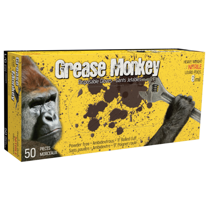 Watson 5555PF Grease Monkey 8 mil Black Heavyweight Nitrile Gloves