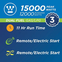 Westinghouse WGen 12000DFc Dual Fuel Generator